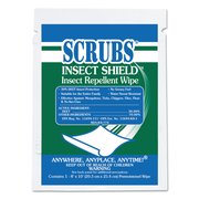 Scrubs Insect Shield Insect Repellent Wipes, 8 x 10, White, PK100 91401